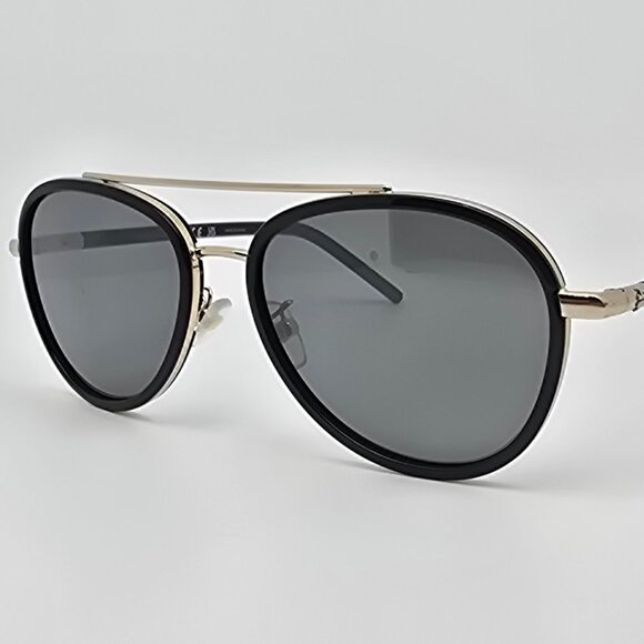 Tory Burch TY6089 33056V Black Frame Silver Mirror Grey Lens Aviator Sunglasses main image 9